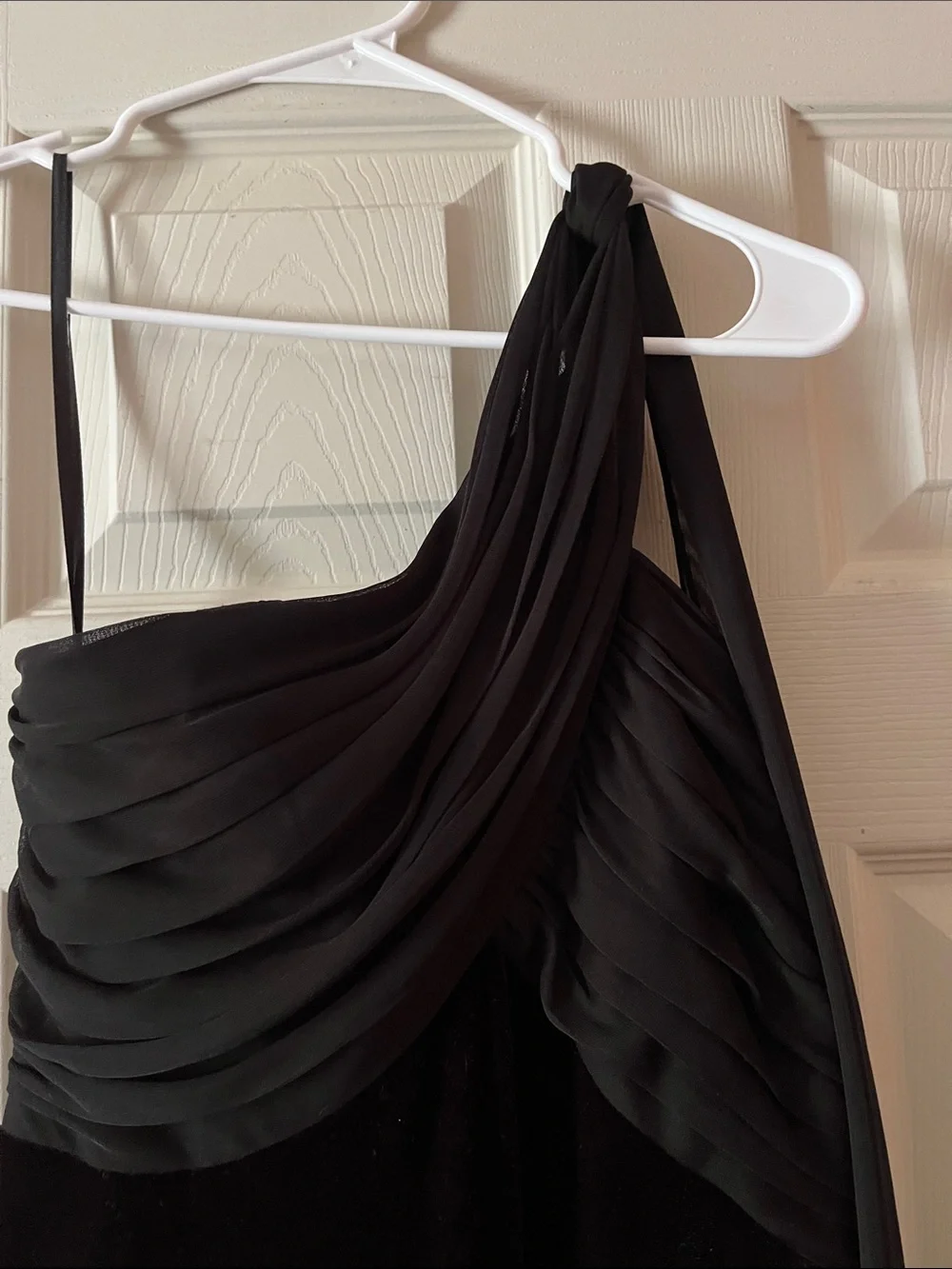 Alex Evenings Black One-Shoulder Evening Dress